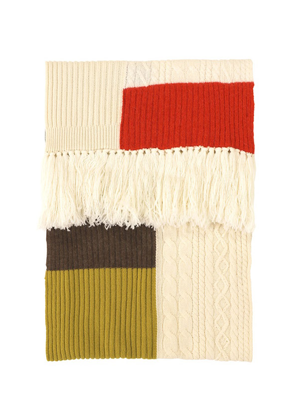 商品写真:off white / ブロックインターシャ / ストール