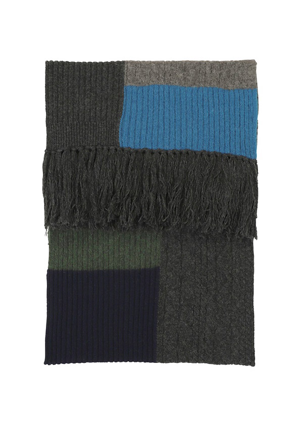 商品写真:gray / ブロックインターシャ / ストール