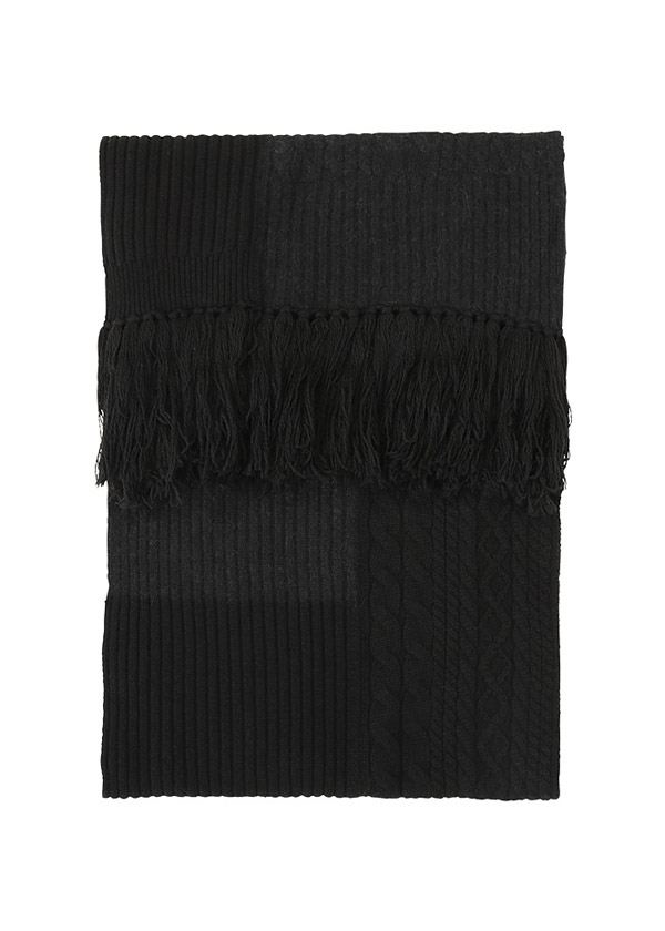 商品写真:black / ブロックインターシャ / ストール