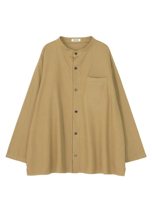 商品写真:シャツ/ ブラッシュドレープクロス / brown